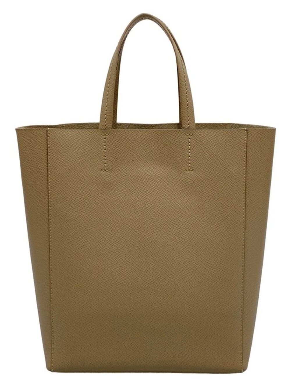 CELINE Vertical Cabas Small Gray Beige Leather Tote Bag